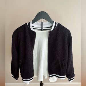 Max Studio Kids 2 Piece Jacket & Smiley Face White Long Sleeve Girls 10-12 NWT